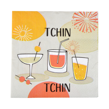 SET DE 20 SERVIETTES EN PAPIER 3 PLIS 33*33CM TCHIN TCHIN