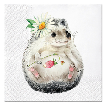 Homea Serviettes Papier Hérisson Mignon, 20 pièces 33x33cm 3 plis