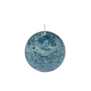 BOUGIE BOULE D7,5*H7CM RUSTIQUE COLORIS BLEU PAON
