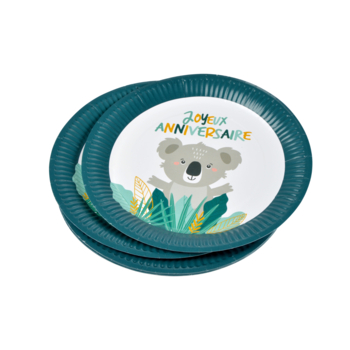 SET DE 6 ASSIETTES EN CARTON D23CM KOALA