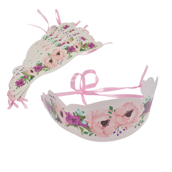 SET DE 6 COURONNES DE FLEURS PAPIER BOHO CHAT