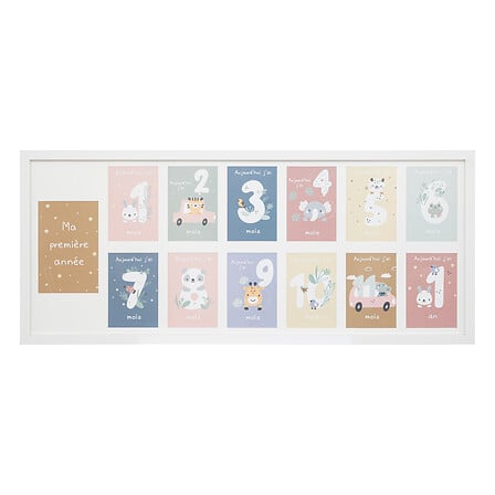 Atmosphera Pêle-Mêle 13 Photos Ma 1ère Année Bébé Blanc Bois