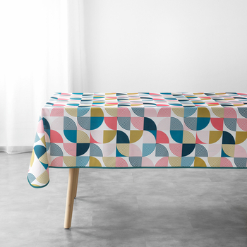 NAPPE RECTANGLE 150 x 240 CM POLYESTER IMPRIME RYTHMO ROSE