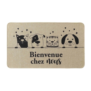 Douceur d'Intérieur Paillasson Imprimé Animaux Bienvenue 45x75 cm