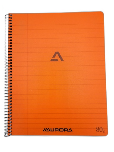 Aurora Cahier à Spirale A5 Ligné 80g Orange Couverture Souple