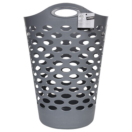 CORBEILLE À LINGE DE 60L - GRIS BETON - FLEXIBLE