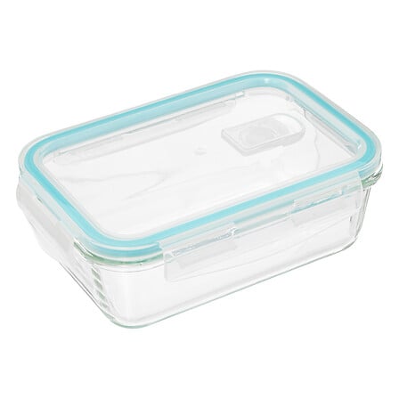 5Five Boîte hermétique CLIPEAT verre rectangulaire 0.8L joint bleu