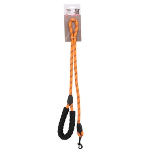 LAISSE NYLON REFLECHISSANTE ORANGE  120CM EP 1,2CM