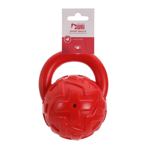 JOUET SPORT FORME HALTERE TRES RESISTANT PM 14X9 CM ROUGE