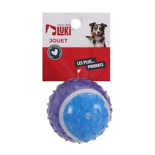 BALLE  SONORE  ASSORTIE   BLEU ROUGE JAUNE 6CM