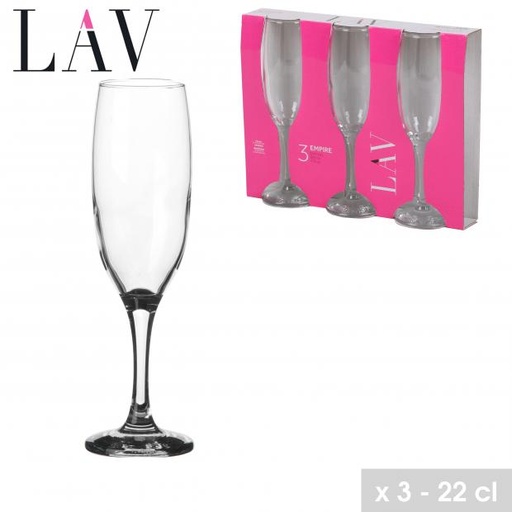 LAV EMPIRE FLUTE À CHAMPAGNE -  3 PIÈCES - 22CL