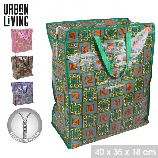 Urban Living Sac Rangement Cabas Maya Décoré 40x35x18 cm Zip
