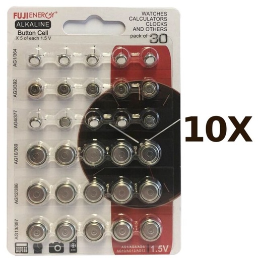 FUJI - PILES BOUTON ALCALINE X30PCS