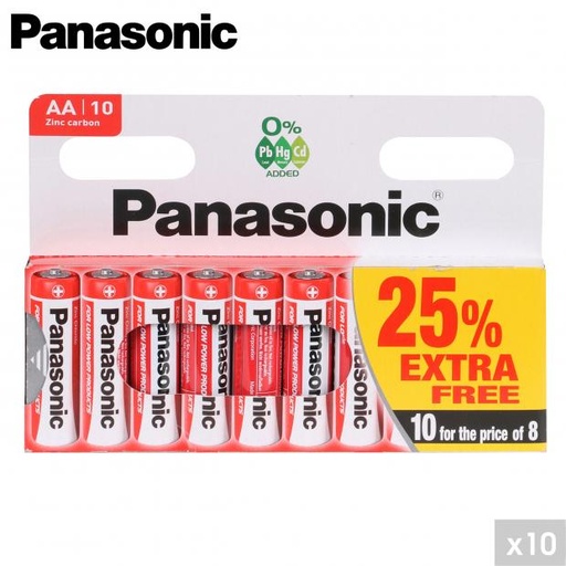 PANASONIC - PILES SALINE R06 X10