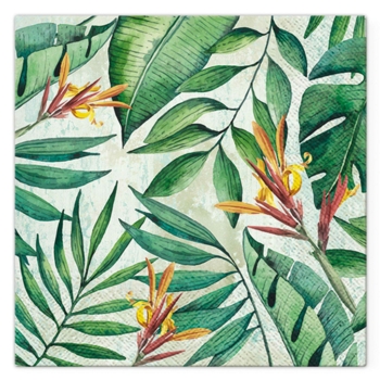 SET OF 20 PAPER NAPKINS 3 FOLDS 33*33CM TROPICAL GARDEN