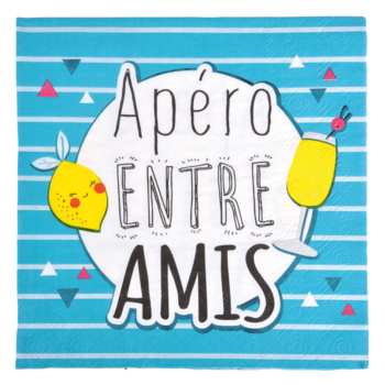 SET 20 PAPER NAPKINS APERO 3 PLIES 33*33CM