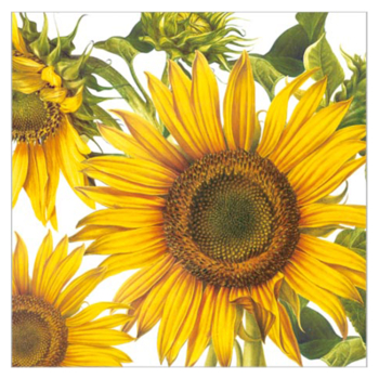 Homea Lot 20 Serviettes Papier 3 plis 33x33 cm Tournesols Jaunes