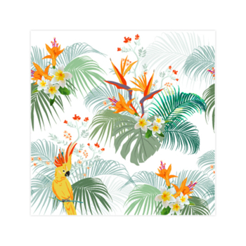 SET 20 PAPER COCKTAILS NAPKINS BIRDS OF PARADISE 3 PLIES 25*25CM