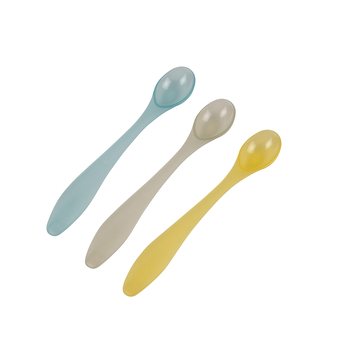 SET OF 3 PLASTIC SPOONS - LIGHT BLUE/YELLOW/GREEN ANISE
