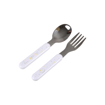 SET OF 2 INOX AND PLASTIC BLUE CUTLERY - FORK + SPOON