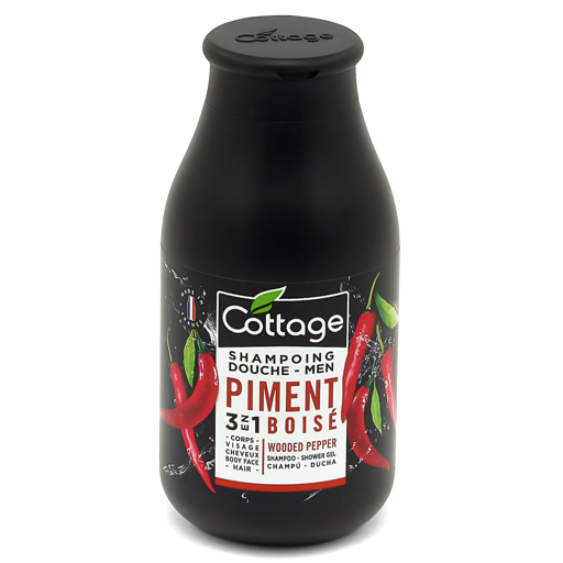 Cottage shampooing et gel douche 3 en 1 homme 250ml Piment Boisé