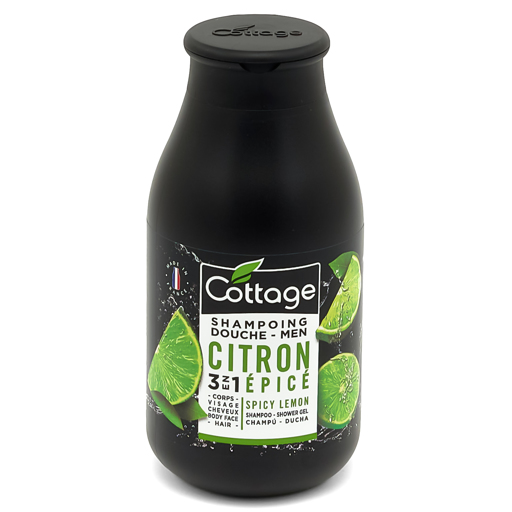 Cottage shampooing et gel douche 3 en 1 homme 250ml Citron épicé