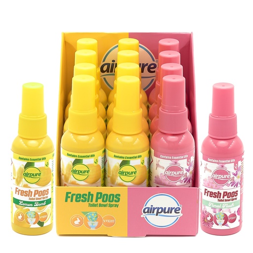 Airpure Spray pour cuvette Fresh pods  - mix 2 parfums (Lemon et Floral)