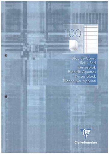 BLOC DE COURS A4 - LIGNÉ - 90G - 100 FEUILLES - CLAIRFONTAINE