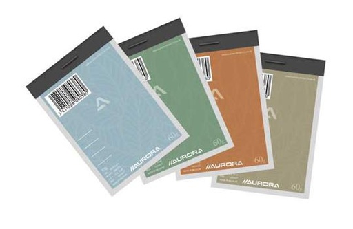 BLOC NOTES 75X105MM - LIGNÉ - 100 FEUILLES - AURORA