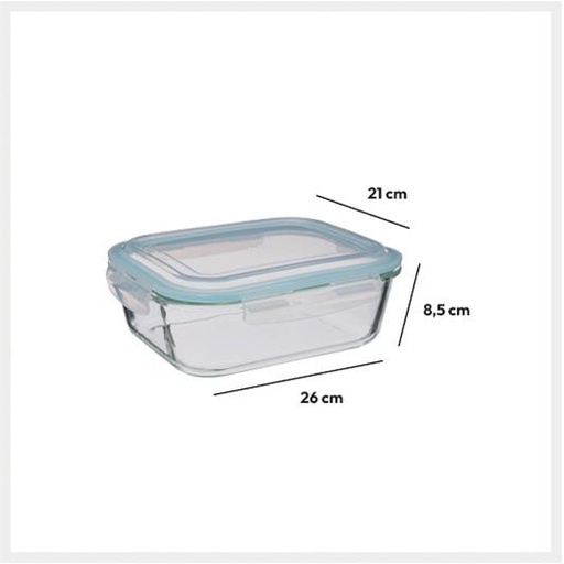 BOITE RECTANGULAIRE EN VERRE DE 2,26L - CLIPEAT  