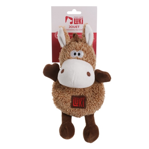 JOUET PELUCHE FORME ÂNE GRIS OU MARRON -  29CM