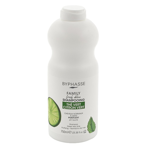 Byphasse shampooing 750ml cheveux normaux a gras purifiant thé et citron vert
