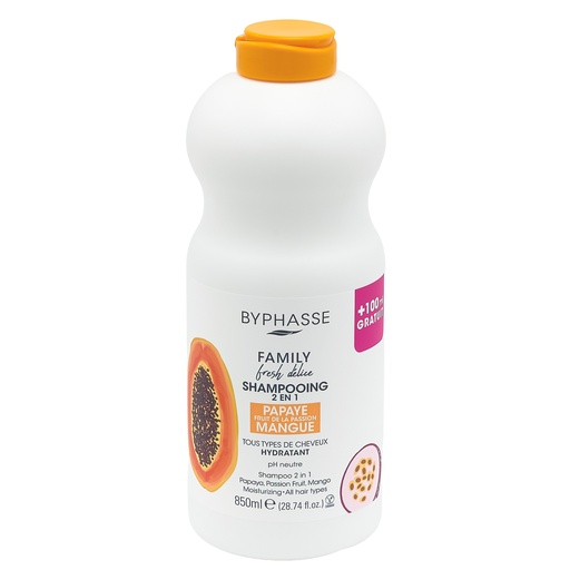 Byphasse shampooing 750ml+100ml GRATUIT 2en1 hydratant PROMO