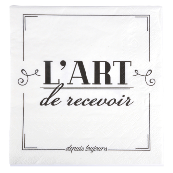 SET DE 20 SERVIETTES EN PAPIER 3 PLIS 33*33CM L'ART DE RECEVOIR