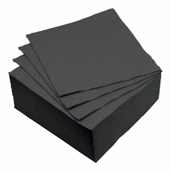 SET DE 40 SERVIETTES VITAMINE EN PAPIER 2 PLIS 38*38CM NOIR