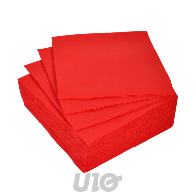 SET DE 40 SERVIETTES VITAMINE EN PAPIER 2 PLIS 38*38CM ROUGE