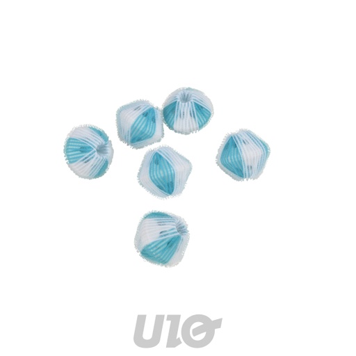 SET DE 6 BALLES DE LAVAGE ANTI-POILS 5CM BLEU