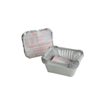 SET DE 10 BARQUETTES ALUMINIUM 0,5L 15x12xH5CM