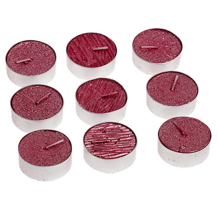 Atmosphera Lot de 9 Bougies Chauffe-Plat Rouges Pailletées 12g l'unité