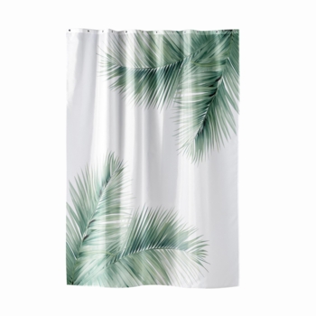 RIDEAU DE DOUCHE+CROCHETS 180 x 200 CM POLYESTER IMPRIME HAVANE DES. PLACE