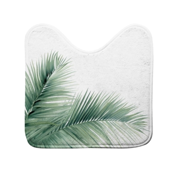 TAPIS CONTOUR WC 45 x 45 CM MICROFIBRE IMPRIMEE HAVANE DES. PLACE