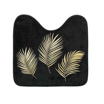 TAPIS CONTOUR WC 45 x 45 CM MICROFIBRE IMPRIMEE ORBELLA NOIR DES. PLACE