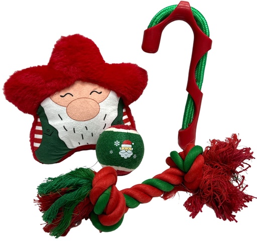 JOUETS PELUCHE NOEL - COFFRET CADEAU- PELUCHE - BALLES - SUCRE D'ORGE