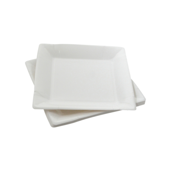 SET DE 20 ASSIETTES CARREES EN CARTON 23CM BLANC