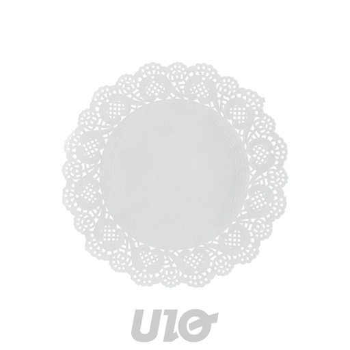 SET DE 12 DENTELLES EN PAPIER - ROND - D24CM - COULEUR BLANC