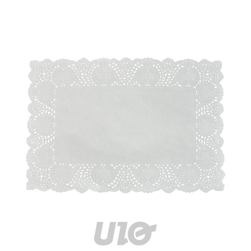 SET DE 12 DENTELLES EN PAPIER -RECTANGLE - 25x35CM - COULEUR BLANC