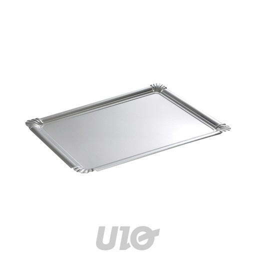 SET DE 5 PLATEAUX RECTANGLE - 24x34CM  - COULEUR ARGENT