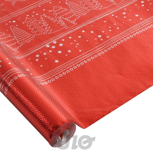 NAPPE  DÉCORÉE ET CHROMÉE - 1,18*5M - COULEUR ROUGE