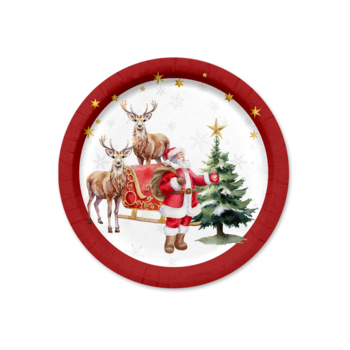 SET DE 6 ASSIETTES EN CARTON D18CM TRADI SANTA - VENDU EN DISPLAY
