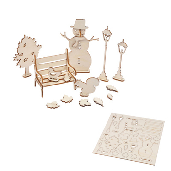 KIT SCENES DE NOEL 3D BONHOMME DE NEIGE H10CM